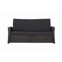 Setgarden - Coussins de canapé meubles de jardin en résine tressée Tressée Noir, Coussins balançoire d'extérieur 160x50x50 Coussin de banc de jardin