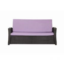 Setgarden - Coussins de canapé meubles de jardin en résine tressée Violet, Coussins balançoire d'extérieur 130x50x50cm Coussin de banc extérieur -Slim