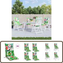 Coussins de chaise à dossier haut lot de 4 multicolore - Coussin De Chaise - Coussin Décoratif - Coussin Extérieur - Coussin Confortable - Coussin