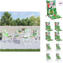 Coussins de chaise à dossier haut lot de 4 multicolore - Coussin De Chaise - Coussin Décoratif - Coussin Extérieur - Coussin Confortable - Coussin