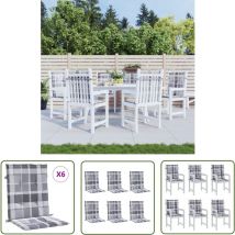 Er-siice - The Living Store Coussins de chaise de jardin à dossier bas lot de 6 - Coussin De Chaise - Coussin Exterieur - Coussin Jardin - Coussin