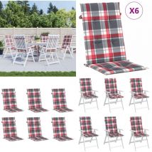 Coussins de chaise de jardin à dossier haut lot de 6 120x50x3cm - Coussin De Chaise - Coussin Exterieur - Coussin Jardin - Coussin Confortable