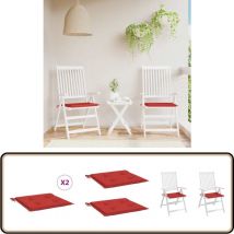 Coussins de chaise de jardin lot de 2 rouge 50x50x3 cm - Coussin De Chaise - Coussin Exterieur - Coussin Jardin - Coussin Confortable - Coussin Rouge