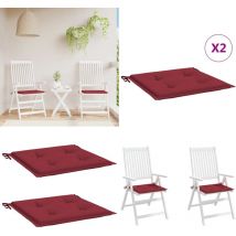 Coussins de chaise de jardin lot de 2 rouge bordeaux 40x40x3 cm - Coussins De Chaise - Coussin Exterieur - Coussin Jardin - Coussin Confortable