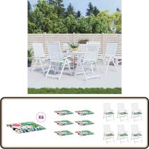Coussins de chaise de jardin lot de 6 multicolore 40x40x3 cm - Coussin De Chaise - Coussin D'extérieur - Coussin Décoratif - Coussin Multicolores