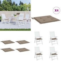 Coussins de chaise jardin lot de 4 taupe 50x50x3cm tissu oxford - Coussin De Chaise - Coussin Exterieur - Coussin Jardin - Housse De Coussin