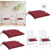 Coussins de chaise lot de 2 rouge bordeaux 40x40x7 cm - Coussin De Chaise - Coussin Décoratif - Coussin Extérieur - Coussin Imperméable - Coussin