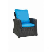 Setgarden - Coussins de fauteuil tressé en résine 56x52x7+56x50 6pcs Coussin l'extérieur bleu ensemble de jardin rotin Coussins de chaise avec dossier