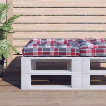 Vidaxl - Coussin de palette carreaux rouges 58x58x10 cm tissu