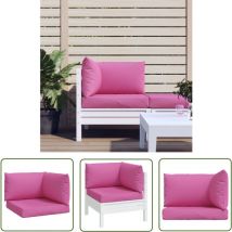 The Living Store Coussins de palette lot de 3 rose tissu Oxford - Coussin Chaise - Coussin Canapé - Coussin Exterieur - Coussin Décoratif - Coussin