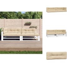 Coussins de palette 5 pcs beige tissu - Coussin De Palette - Coussins De Palette - Coussin - Coussin Extérieur