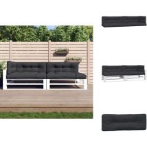 Coussins de palette 5 pcs noir tissu - Coussin De Palette - Coussins De Palette - Coussin - Coussin Extérieur