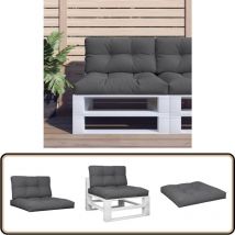 Coussins de palette lot de 2 anthracite tissu - Coussins De Terrasse - Coussins Exterieurs - Coussins Design - Coussins Confortable - Cushions Outdoor