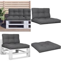 Coussins de palette lot de 2 anthracite tissu - Coussins Exterieurs - Coussins De Terrasse - Coussins Jardin - Cushions Design - Mobilier De Jardin