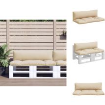 Coussins de palette lot de 2 beige tissu - Coussin De Palette - Coussins De Palette - Coussin - Coussin Extérieur