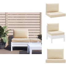 Coussins de palette lot de 2 beige tissu oxford - Coussin Exterieur - Coussin Patio - Coussin Confortable - Coussin Design - Coussin Beige
