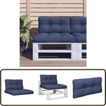 Coussins de palette lot de 2 bleu marine tissu - Coussin Exterieur - Coussin Patio - Coussin Confortable - Coussin Design - Coussin Bleu