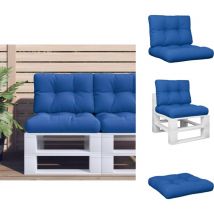 Coussins de palette lot de 2 bleu royal tissu - Coussin De Terrasse - Coussin Exterieur - Coussin Confortable - Coussin Design - Coussin Bleu