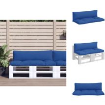 Coussins de palette lot de 2 bleu tissu - Coussin De Palette - Coussins De Palette - Coussin - Coussin Extérieur