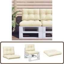 Coussins de palette lot de 2 crème tissu - Coussins Exterieurs - Coussins De Terrasse - Coussin Décoratif - Coussin Confortable - Coussin Design