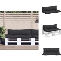 Coussins de palette lot de 2 noir tissu - Coussin De Palette - Coussins De Palette - Coussin - Coussin Extérieur