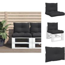 Coussins de palette lot de 2 noir tissu - Coussin De Palette - Coussins De Palette - Coussin - Coussin Extérieur