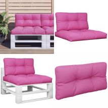 Coussins de palette lot de 2 rose tissu - Coussins Exterieurs - Coussins De Jardin - Coussins Patio - Cushions Décoratifs - Cushions Confortable