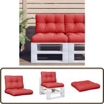 Coussins de palette lot de 2 rouge tissu - Coussins De Terrasse - Coussins Exterieurs - Coussins Décoratifs - Coussins Rouges - Coussins Confortable