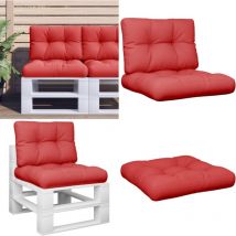 Coussins de palette lot de 2 rouge tissu - Coussins De Terrasse - Coussins Exterieurs - Coussins Décoratifs - Coussins Rouges - Coussins Confortable