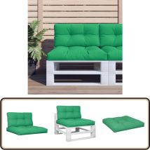 Coussins de palette lot de 2 vert tissu - Coussins Exterieurs - Coussins Jardin - Coussins Terrasse - Coussin Confortable - Coussin Design