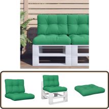 Coussins de palette lot de 2 vert tissu - Coussins Exterieurs - Coussins Jardin - Coussins Terrasse - Coussin Confortable - Coussin Design
