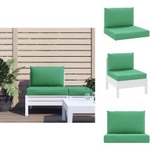 Coussins de palette lot de 2 vert tissu oxford - Coussins De Patio - Coussins Exterieurs - Coussins Jardin - Oreillers Extérieurs - Cushions