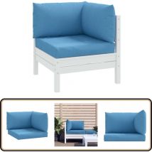 Coussins de palette lot de 3 bleu mélangé tissu - Coussins Exterieurs - Coussins De Terrasse - Coussins De Jardin - Coussins Bleus - Coussins