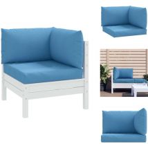 Coussins de palette lot de 3 bleu mélangé tissu - Coussins Exterieurs - Coussins De Terrasse - Coussins De Jardin - Coussins Bleus - Coussins
