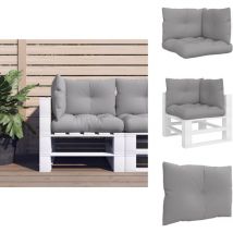 Coussins de palette lot de 3 gris tissu - Coussin De Palette - Coussins De Palette - Coussin - Coussin Extérieur