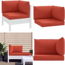 Coussins de palette lot de 3 rouge mélangé tissu - Coussins De Terrasse - Coussins Exterieurs - Coussins Décoratifs - Coussins Rouges - Coussins