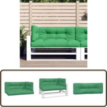 Coussins de palette lot de 3 vert tissu - Coussins De Patio - Coussins D'extérieurs - Coussins Décoratifs - Coussins Confortable - Cushions Outdoor