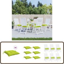 Coussins de palette lot de 6 vert brillant 50x50x7 cm - Coussin De Chaise - Coussin D'extérieur - Coussin Décoratif - Coussin Patio - Coussin Vert