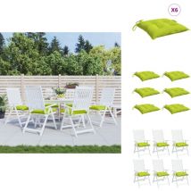 Coussins de palette lot de 6 vert brillant 50x50x7 cm - Coussin De Chaise - Coussin D'extérieur - Coussin Décoratif - Coussin Patio - Coussin Vert