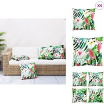 Coussins décoratifs lot de 4 Multicolore 50x50 cm Tissu - Oreiller Décoratif - Coussin Exterieur - Coussin Patio - Coussin Confortable - Coussin