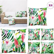 Coussins décoratifs lot de 4 Multicolore 50x50 cm Tissu - Oreiller Décoratif - Coussin Exterieur - Coussin Patio - Coussin Confortable - Coussin