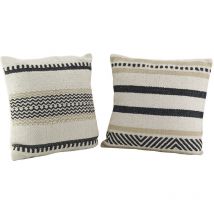 Coussins en coton graphiques et ethniques (Lot de 2)