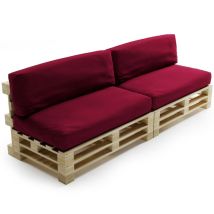 Bananair - Coussins Palette Déhoussable Imperméable - lot X2 Rouge