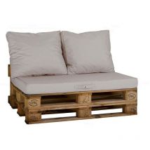 Deco Arts - Lot matelas pour palette déhoussable avec assise de 120x80x10cm et dossier Gris Galet