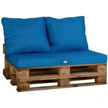 Deco Arts - Lot matelas pour palette déhoussable avec assise de 120x80x10cm et dossier Bleu Petrole