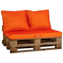 Deco Arts - Lot matelas pour palette déhoussable avec assise de 120x80x10cm et dossier Orange