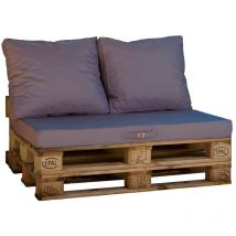 Deco Arts - Lot matelas pour palette déhoussable avec assise de 120x80x10cm et dossier Gris Carbone