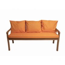 Setgarden - Coussins pour banc 150x60x7/3x50x56cm, coussins pour Banquette jardin Orange, coussins pour banc interieur, Coussins 3places pour