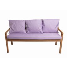 Setgarden - Coussins pour banc 150x60x7/3x50x56cm, coussins pour Banquette jardin Violet, coussins pour banc interieur, Coussins 3places pour