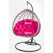 Coussins pour fauteuil berçant de jardin 110 x 100cm Coussin Fauteuil Suspendu Coussin fauteuil suspendu hamac Rose